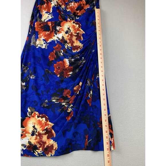 Lauren Ralph Lauren Womans Dress 18 Floral Faux Wrap V-Neck Ruched Sheath Midi - Picture 8 of 8